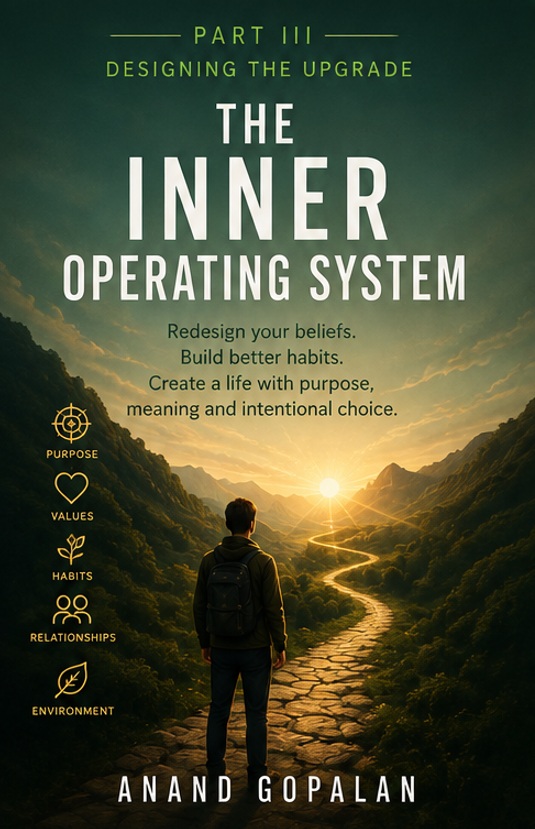 Part III cover: Designing the Upgrade — a figure on a path through a green valley toward sunrise